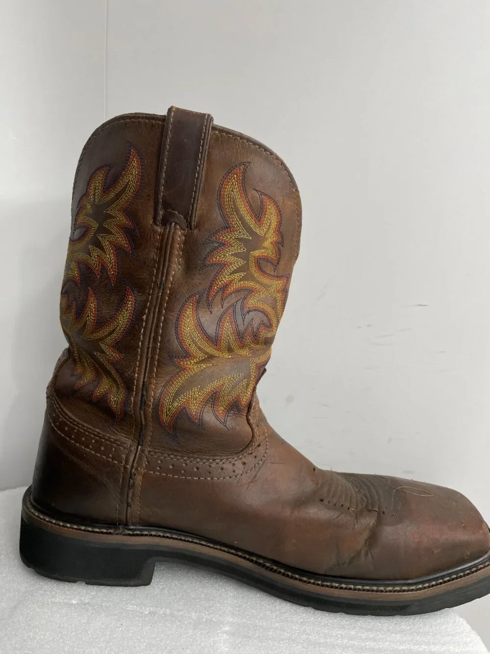 Justin Driller Leather Steel Toe Waterproof Work Western Boots Men's 11.5 D